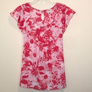 Motherhood Pink and White Floral Blouse Size XL